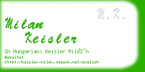 milan keisler business card